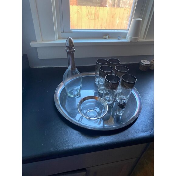 AUTHENTIC Dorothy C. Thorpe Silver Band Barware Set (9 Pcs) | RARE Lighter, Cara - Picture 14 of 16